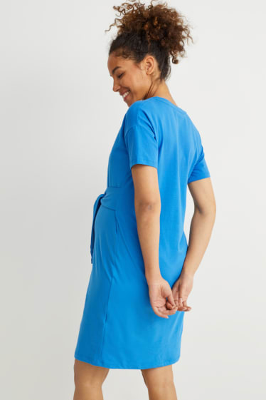 Dames - Zwangerschapsjurk - blauw