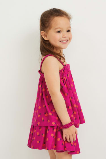 Toddler Girls - Set - Top und Scrunchie - 2 teilig - gemustert - dunkelrosa