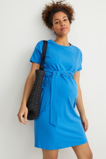 Dames - Zwangerschapsjurk - blauw