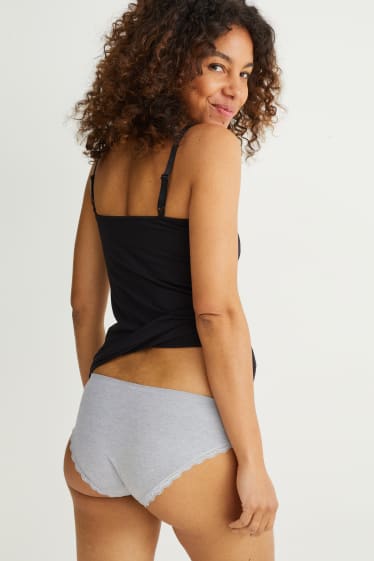 Damen - Multipack 2er - Umstands-Slip - LYCRA® - schwarz / weiß