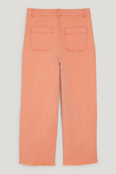Damen - Wide Leg Jeans - High Waist - coral