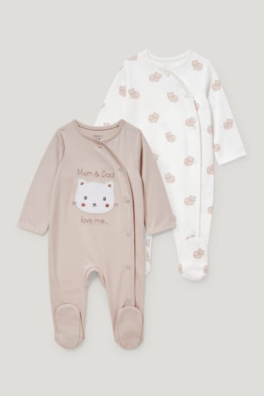Baby Girls - Multipack of 2 - baby sleepsuit - beige