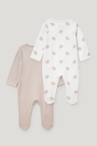 Bébé filles - Lot de 2 - pyjamas bébé - beige