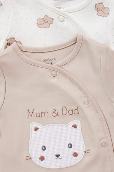 Baby Girls - Multipack of 2 - baby sleepsuit - beige