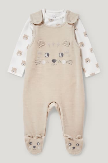Baby Girls - Strampler-Set - 2 teilig - hellbeige