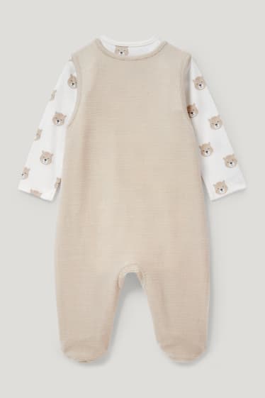 Baby Girls - Strampler-Set - 2 teilig - hellbeige