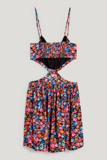 Clockhouse Girls - CLOCKHOUSE - Fit & Flare Kleid - geblümt - schwarz