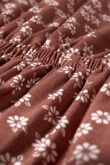 Filles - Combinaison - à fleurs - marron