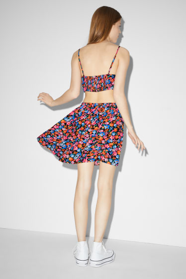 Clockhouse Girls - CLOCKHOUSE - Fit & Flare Kleid - geblümt - schwarz