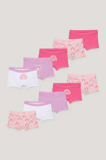 Toddler Girls - Multipack of 10 - shorts - pink / rose