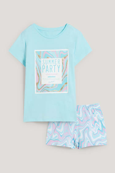 Kids Girls - Short pyjamas - 2 piece - light turquoise