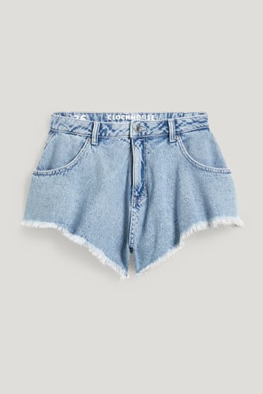 Clockhouse Girls - CLOCKHOUSE - pantaloni scurți de blugi - talie înaltă - denim-albastru deschis