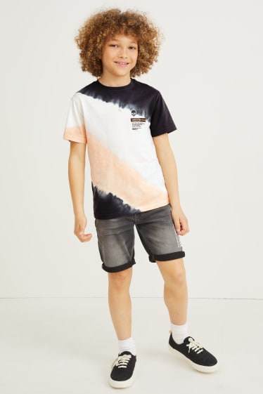 Reverskraag - T-shirt - met patroon - wit