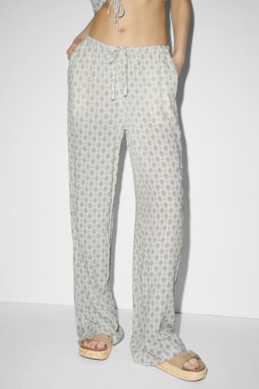 Clockhouse Girls - CLOCKHOUSE - Stoffhose - Mid Waist - Wide Leg - cremeweiß