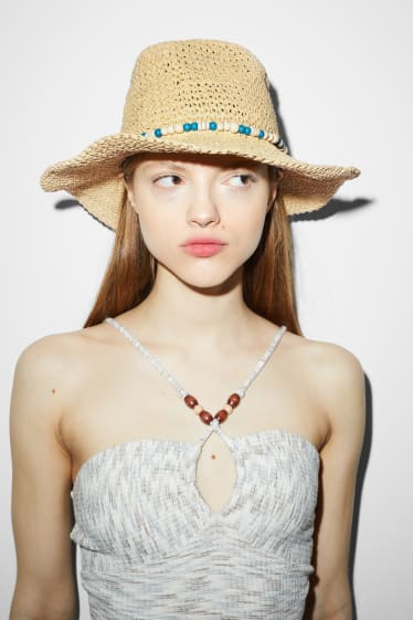 Clockhouse femme - CLOCKHOUSE - chapeau de paille - beige