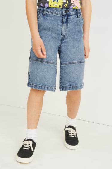 Reverskraag - Korte spijkerbroek - jeanslichtblauw