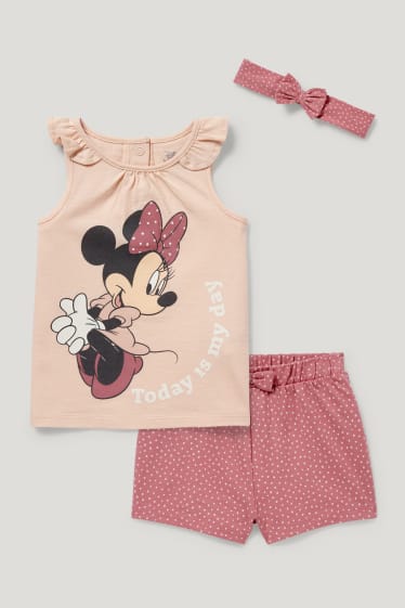 Baby Girls - Minnie Mouse - compleu bebeluși - 3 piese - roz