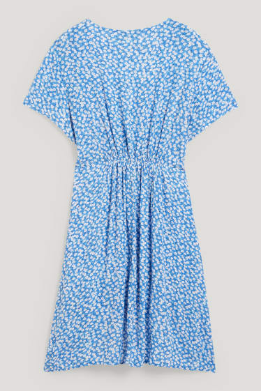 Damen XL - CLOCKHOUSE - A-Linien Kleid - geblümt - blau / weiß