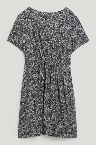 Dames XL - CLOCKHOUSE – A-lijn-jurk - gebloemd - zwart / wit