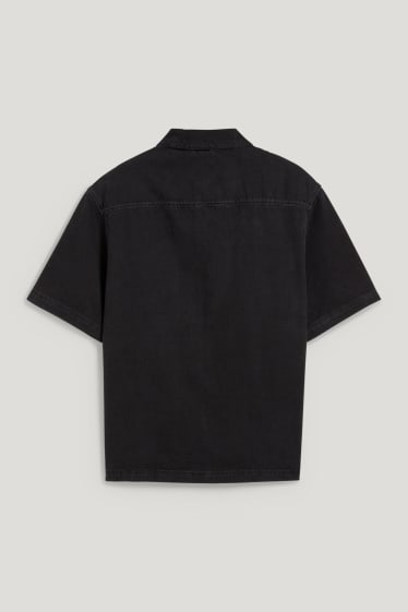 Clockhouse Boys - Camicia di jeans - collo all'italiana - nero