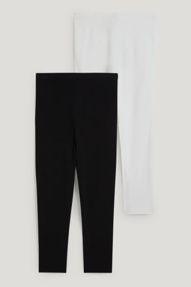 Damen - Multipack 2er - Umstands-Leggings - schwarz