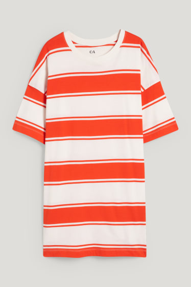 Women - Nightshirt - striped - light beige