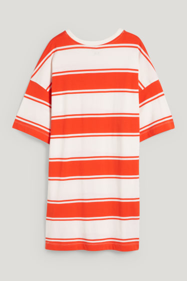 Women - Nightshirt - striped - light beige