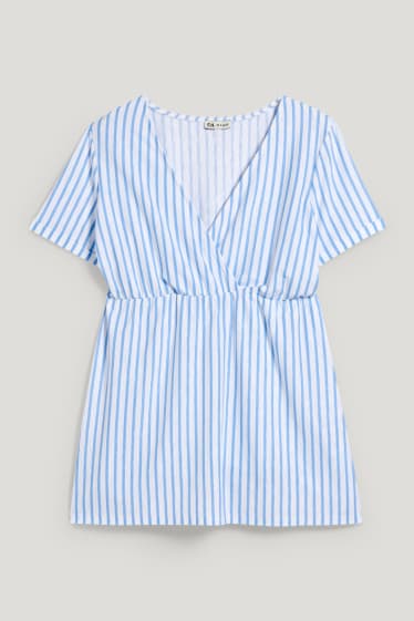 Femmes - T-shirt d'allaitement - à rayures - bleu