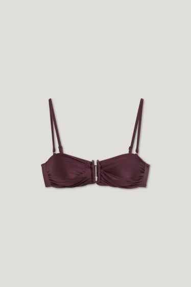 Dona - Top de biquini - bandeau - enconxat - LYCRA® XTRA LIFE™ - vermell fosc