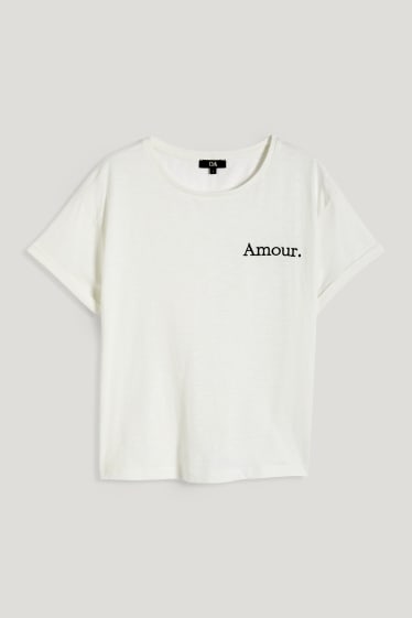 Kobiety - T-shirt - kremowobiały