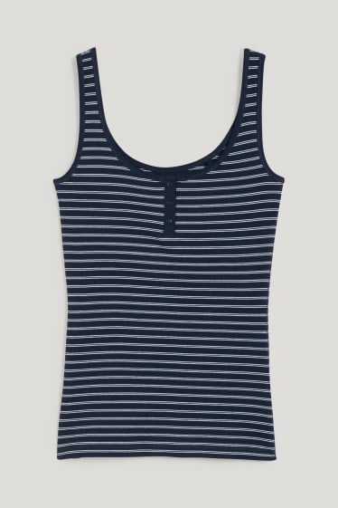 Donna - Top basic - a righe - blu scuro