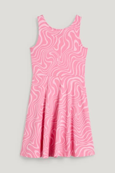 Filles - Robe - à motif - rose