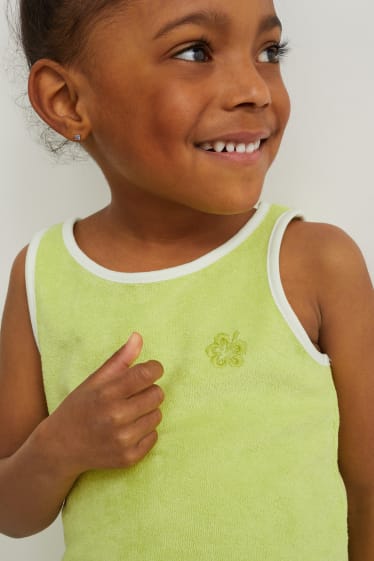 Niñas - Conjunto - top y shorts de rizo - 2 piezas - verde claro