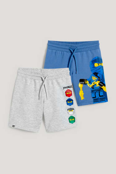 Toddler Boys - Set van 2 - Lego Ninjago - sweatshorts - blauw