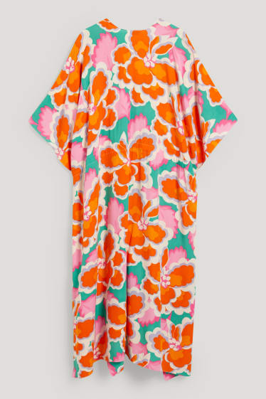 Dames - Kimono - gebloemd - oranje