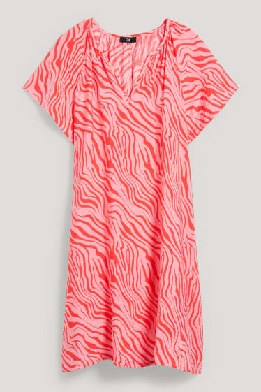 Women - A-line dress - patterned - pink
