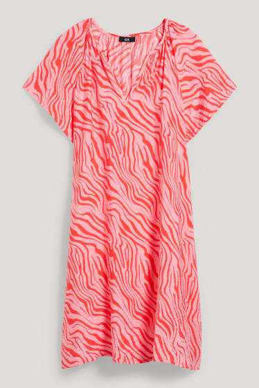 Damen - A-Linien Kleid - gemustert - pink