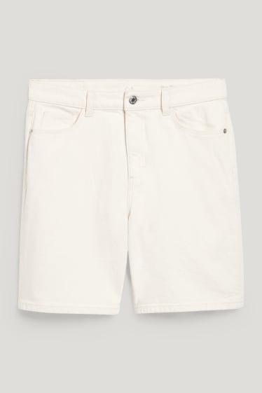 Damen - Jeans-Bermudas - High Waist - LYCRA® - hellbeige