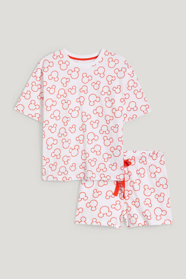 Donna - Pigiama con pantaloni corti - Topolino - bianco / rosso