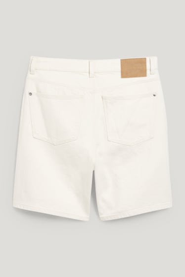 Damen - Jeans-Bermudas - High Waist - LYCRA® - hellbeige