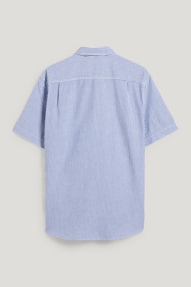 Hommes - Chemise - regular fit - col kent - à rayures - bleu / blanc