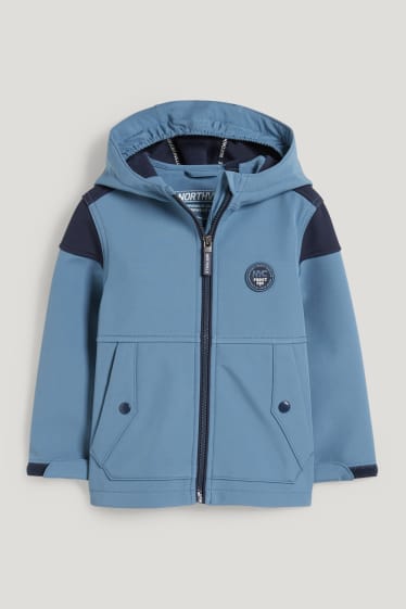 Toddler Boys - Geacă softshell cu glugă - albastru