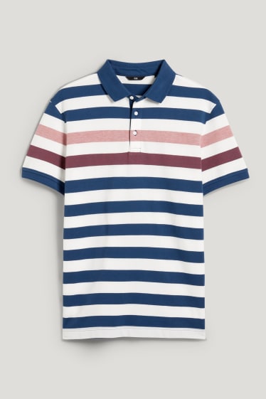 Hommes - Polo - à rayures - blanc crème