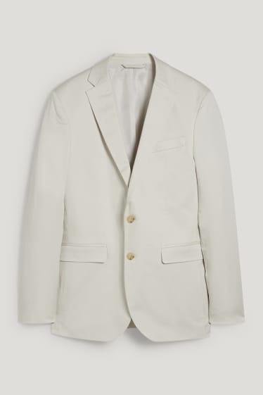 Pánské - Oblekové sako - slim fit - stretch - krémově bílá