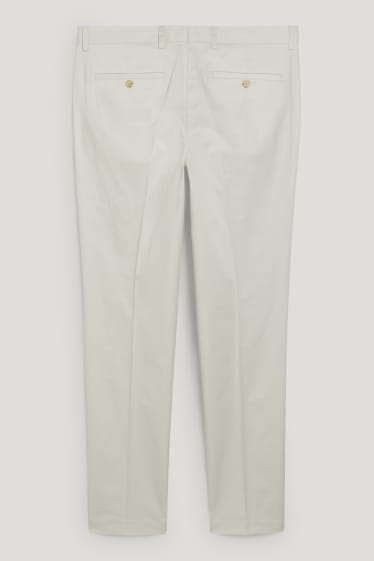 Pánské - Oblekové kalhoty - slim fit - krémově bílá