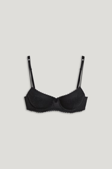 Femmes - Soutien-gorge avec armatures - DEMI - ampliforme - noir