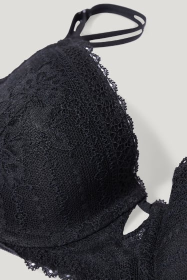 Femmes - Soutien-gorge avec armatures - DEMI - ampliforme - noir