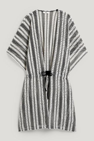 Femmes - Kimono - à rayures - noir