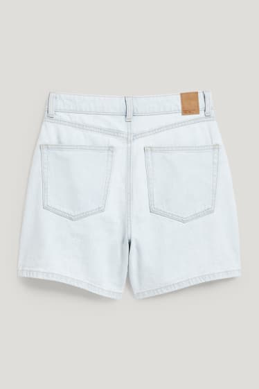 Femei - Pantaloni scurți de blugi - talie înaltă - denim-albastru deschis