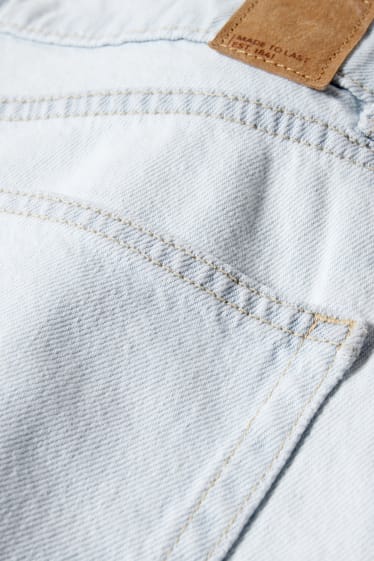 Damen - Jeans-Shorts - High Waist - jeans-hellblau